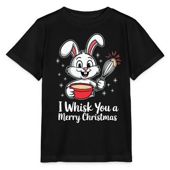 I Whisk You a Merry Christmas Christmas Bunny - Stanley/Stella MINI CREATOR Kids’ T-Shirt - black - Front - Mikhail (115cm)