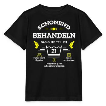 SCHONEND BEHANDELN 21. GEBURTSTAG - Stanley/Stella Kinder T-Shirt MINI CREATOR  - Schwarz - Vorne - Mikhail (115cm)