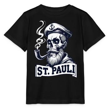 St.Pauli Kiez Hamburg Totenkopf Sankt Pauli - Stanley/Stella MINI CREATOR Kids’ T-Shirt - black - Front - Mikhail (115cm)