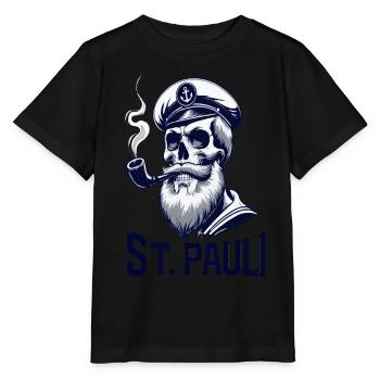 St.Pauli Kiez Hamburg Totenkopf Sankt Pauli - Stanley/Stella MINI CREATOR Kids’ T-Shirt - black - Front - Mikhail (115cm)