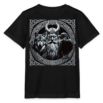 Odin Viking Valhalla Viking Marteau Thor Odin - T-shirt bio MINI CREATOR Stanley/Stella Enfant - noir - Devant - Mikhail (115cm)