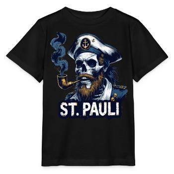 St.Pauli Kiez Hamburg Totenkopf Sankt Pauli - Stanley/Stella MINI CREATOR Kids’ T-Shirt - black - Front - Mikhail (115cm)