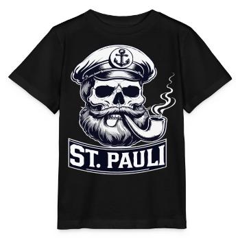 St.Pauli Kiez Hamburg Totenkopf Sankt Pauli - Stanley/Stella MINI CREATOR Kids’ T-Shirt - black - Front - Mikhail (115cm)