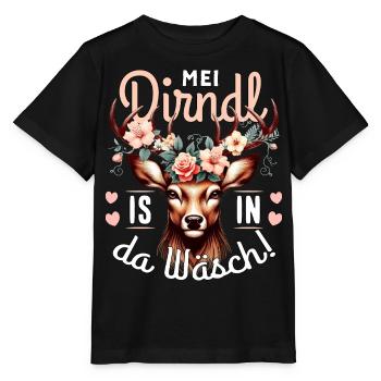 Trachtenshirt Damen Trachten T-Shirt Dirndl Ersatz - Stanley/Stella Kinder T-Shirt MINI CREATOR  - Schwarz - Vorne - Mikhail (115cm)