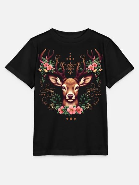 Trachtenshirt Damen Dirndl Shirt Hirsch Tracht - Stanley/Stella Kinder T-Shirt MINI CREATOR - Schwarz