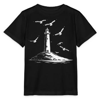 Phare Seagull Harbor Moin Sea Lake - T-shirt bio MINI CREATOR Stanley/Stella Enfant - noir - Devant - Mikhail (115cm)