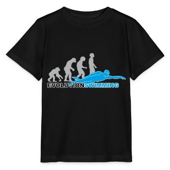 evolution swimming, swim, swim, swimmer - Stanley/Stella MINI CREATOR Kids’ T-Shirt - black - Front - Mikhail (115cm)
