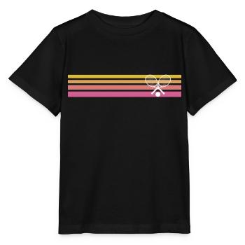 Tennis Vintage Tennis Racket Tennis - Stanley/Stella Kinder T-Shirt MINI CREATOR  - Schwarz - Vorne - Mikhail (115cm)