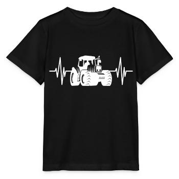 Herzschlag Landwirt - Landwirtschaft Landleben - Stanley/Stella Kinder T-Shirt MINI CREATOR  - Schwarz - Vorne - Mikhail (115cm)