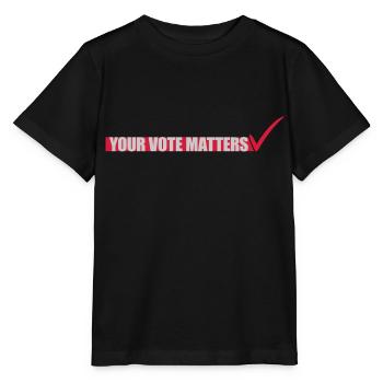 votre vote compte citation - T-shirt bio MINI CREATOR Stanley/Stella Enfant - noir - Devant - Mikhail (115cm)