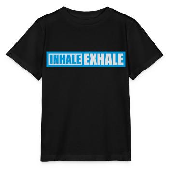 inhale exhale yoga quote - Stanley/Stella MINI CREATOR Kids’ T-Shirt - black - Front - Mikhail (115cm)