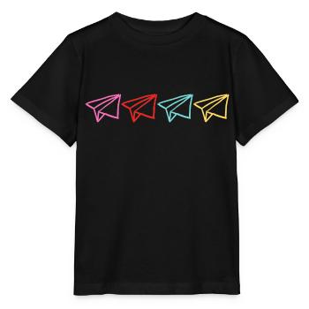 Mehrfarbiges Origami - Stanley/Stella Kinder T-Shirt MINI CREATOR  - Schwarz - Vorne - Mikhail (115cm)