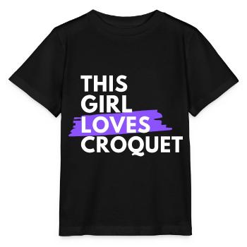 This girl loves croquet - Stanley/Stella MINI CREATOR Kids’ T-Shirt - black - Front - Mikhail (115cm)
