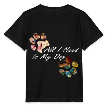 Empreintes de pattes pattes pattes chien chien - T-shirt bio MINI CREATOR Stanley/Stella Enfant - noir - Devant - Mikhail (115cm)