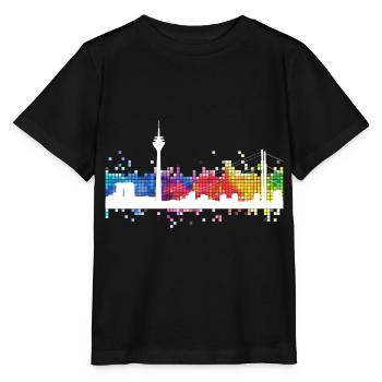 Düsseldorf Germany City Skyline TV Tower - Stanley/Stella MINI CREATOR Kids’ T-Shirt - black - Front - Mikhail (115cm)