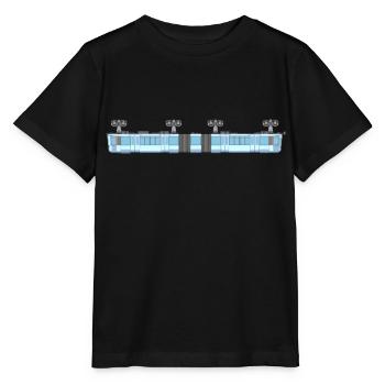 Schwebebahn lang pixelart - Stanley/Stella Kinder T-Shirt MINI CREATOR  - Schwarz - Vorne - Mikhail (115cm)