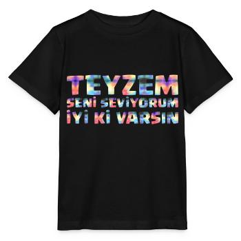 Teyzem Günü Hediyelik Teyze sensiz olmaz - Stanley/Stella MINI CREATOR Kids’ T-Shirt - black - Front - Mikhail (115cm)
