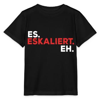It escalates for techno parties and festivals - Stanley/Stella Kinder T-Shirt MINI CREATOR  - Schwarz - Vorne - Mikhail (115cm)