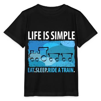Train Railway Railway Trains Train drivers - Stanley/Stella MINI CREATOR Kids’ T-Shirt - black - Front - Mikhail (115cm)