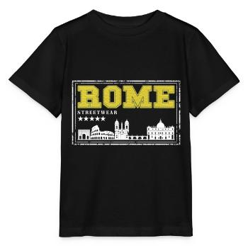 Rome Rome Italy City Skyline Home Love - Stanley/Stella MINI CREATOR Kids’ T-Shirt - black - Front - Mikhail (115cm)
