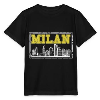 Milan Milan Italy City Skyline Home Love - Stanley/Stella MINI CREATOR Kids’ T-Shirt - black - Front - Mikhail (115cm)