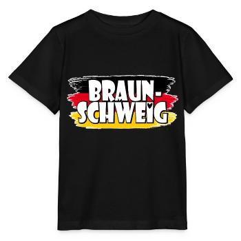 Braunschweig Germany Flag - Stanley/Stella MINI CREATOR Kids’ T-Shirt - black - Front - Mikhail (115cm)