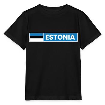 Estonia National Flag - Stanley/Stella MINI CREATOR Kids’ T-Shirt - black - Front - Mikhail (115cm)