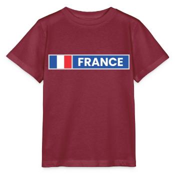 France National Flag - Stanley/Stella MINI CREATOR Kids’ T-Shirt - burgundy - Front - Kain (125cm)