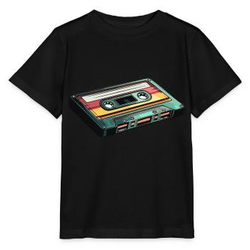 80s 90s Retro Party Carénage Cassette - T-shirt bio MINI CREATOR Stanley/Stella Enfant - noir - Devant - Mikhail (115cm)