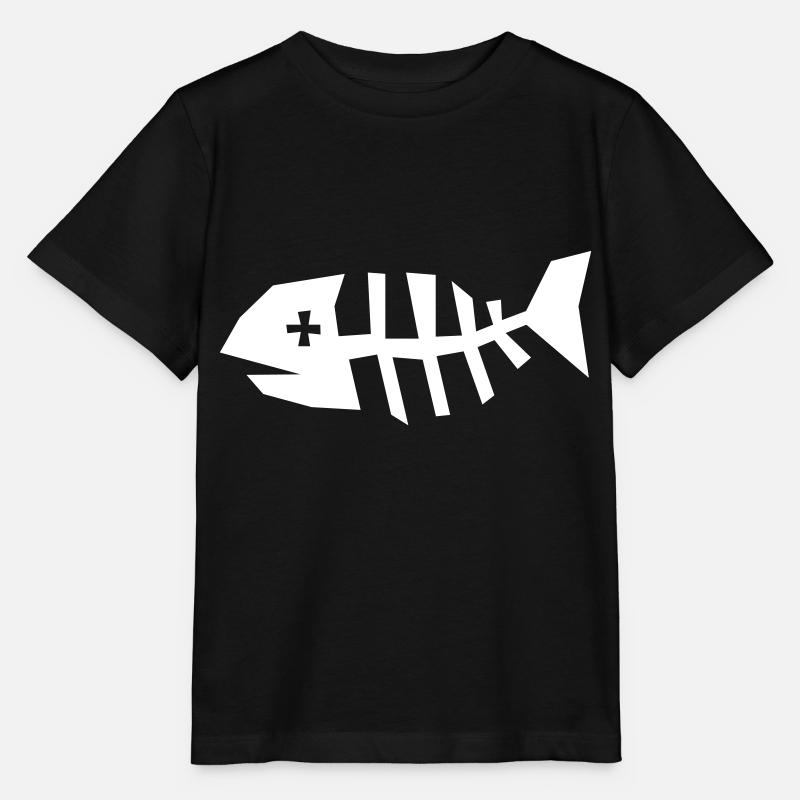 Squelette d'os de poisson - T-shirt bio MINI CREATOR Stanley/Stella Enfant - noir