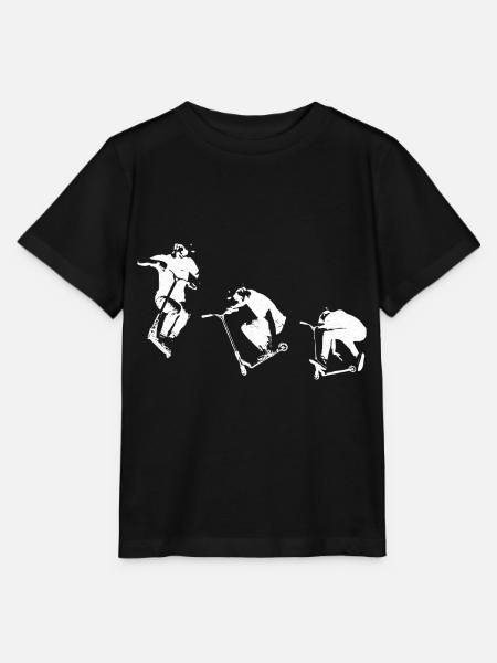 Scooter Tretroller Stunt E-scooter E-Roller Design - Stanley/Stella Kinder T-Shirt MINI CREATOR - Schwarz