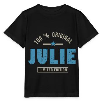 JULIE T-Shirt personalisierte Name Geschenk Julie - Stanley/Stella Kinder T-Shirt MINI CREATOR  - Schwarz - Vorne - Mikhail (115cm)