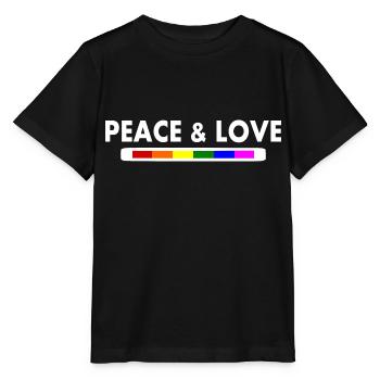 Peace and love - Stanley/Stella Kinder T-Shirt MINI CREATOR  - Schwarz - Vorne - Mikhail (115cm)