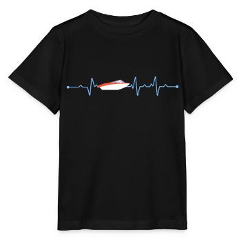 Motorboat Heartbeat Captain - Stanley/Stella MINI CREATOR Kids’ T-Shirt - black - Front - Mikhail (115cm)