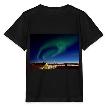 Aurora City Erstaunliche Nordlichter Aurora City A - Stanley/Stella Kinder T-Shirt MINI CREATOR  - Schwarz - Vorne - Mikhail (115cm)
