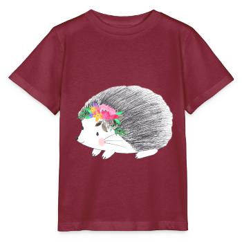 hedgehog - Stanley/Stella MINI CREATOR Kids’ T-Shirt - burgundy - Front - Kain (125cm)