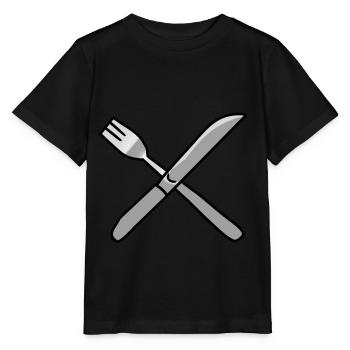Couverts couteau fourchette cuisine - T-shirt bio MINI CREATOR Stanley/Stella Enfant - noir - Devant - Mikhail (115cm)