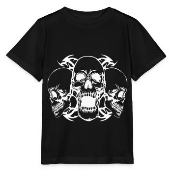 Crâne et os croisés - T-shirt bio MINI CREATOR Stanley/Stella Enfant - noir - Devant - Mikhail (115cm)