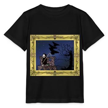 Horreur Moyen Âge Château Forteresse Faucheuse Mort - T-shirt bio MINI CREATOR Stanley/Stella Enfant - noir - Devant - Mikhail (115cm)