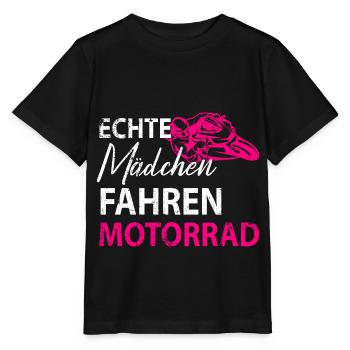 Motorrad Bikerin Motorradfahrerin Damen - Stanley/Stella Kinder T-Shirt MINI CREATOR  - Schwarz - Vorne - Mikhail (115cm)