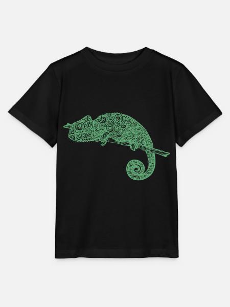 Cameleon Mandala Grün - Stanley/Stella Kinder T-Shirt MINI CREATOR - Schwarz