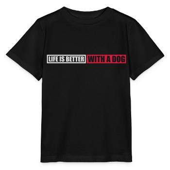 better with a dog - Stanley/Stella MINI CREATOR Kids’ T-Shirt - black - Front - Mikhail (115cm)