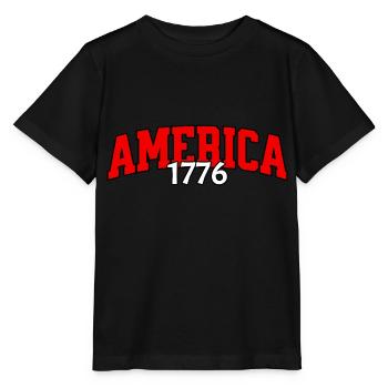 American USA Freedom Justice Fighter Abe 1776 - Stanley/Stella MINI CREATOR Kids’ T-Shirt - black - Front - Mikhail (115cm)