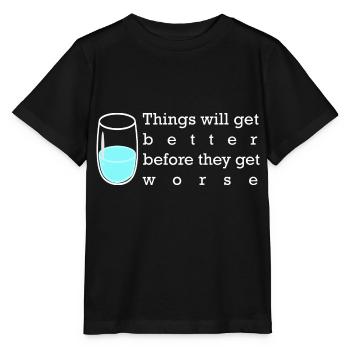 Pessimist Glas halb leer - Stanley/Stella Kinder T-Shirt MINI CREATOR  - Schwarz - Vorne - Mikhail (115cm)