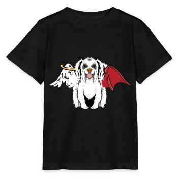 Enfers, Chien, Ange, Diable, Céleste, Diable, Chiens - T-shirt bio MINI CREATOR Stanley/Stella Enfant - noir - Devant - Mikhail (115cm)