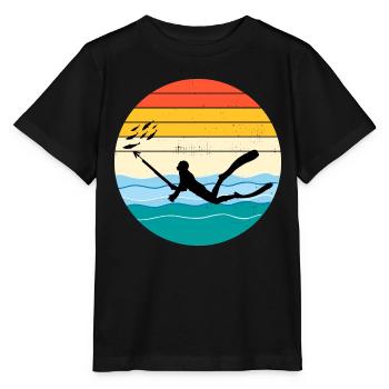Chasse sous-marine Pêche sous-marine Vintage Retro - T-shirt bio MINI CREATOR Stanley/Stella Enfant - noir - Devant - Mikhail (115cm)