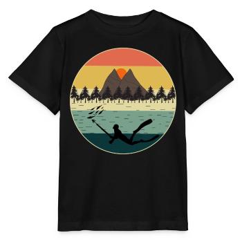 Chasse sous-marine Pêche sous-marine Vintage Retro - T-shirt bio MINI CREATOR Stanley/Stella Enfant - noir - Devant - Mikhail (115cm)