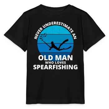 Pêche sous-marine Old Man Grand-père Fête des pères - T-shirt bio MINI CREATOR Stanley/Stella Enfant - noir - Devant - Mikhail (115cm)