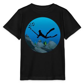 Pêche sous-marine Pêcheur sous-marin Pêcheur sous-marin Pêche - T-shirt bio MINI CREATOR Stanley/Stella Enfant - noir - Devant - Mikhail (115cm)
