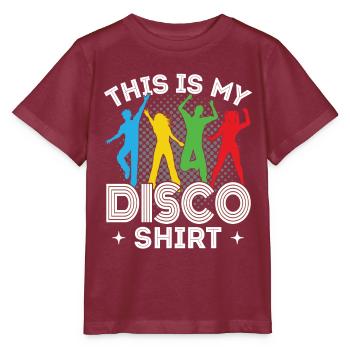 Disco 80er 70er Jahre Disko Party Outfit Diskothek - Stanley/Stella Kinder T-Shirt MINI CREATOR  - Burgunderrot - Vorne - Kain (125cm)